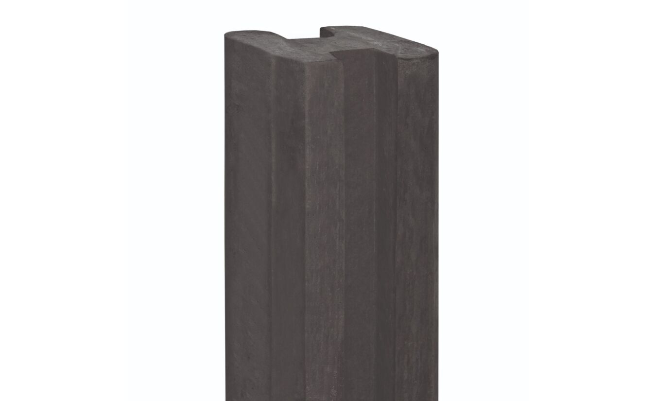Tussenpaal met kabeldoorvoer antraciet 10x10x284cm hout-betonsysteem Merwede
