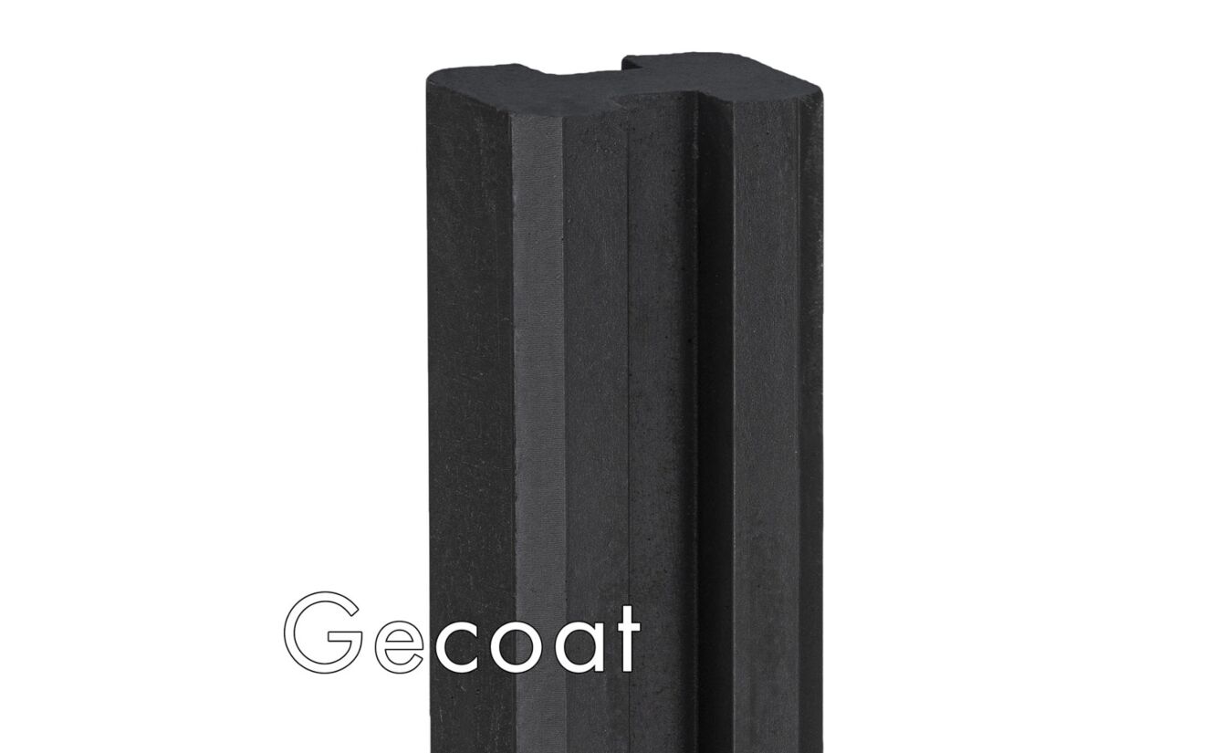 Hoekpaal antraciet gecoat 11.5x11.5x280cm betonsysteem Spaarne - voor motiefplaten of tuinscherm