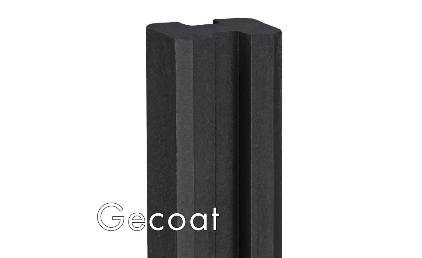Tussenpaal met kabeldoorvoer antraciet gecoat 11.5x11.5x272 hout-betonsysteem Zaan - voor blokhutprofiel