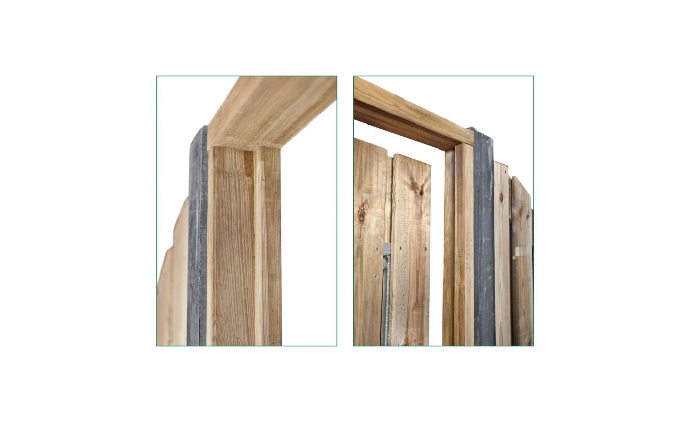 Deur kozijn met kader en aanslag lat H180-210cm x B90-150cm