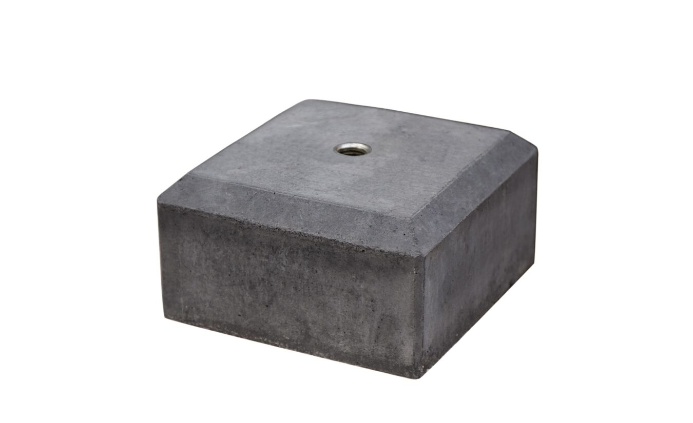 Betonpoer Antraciet 18x18x10cm / halve betonpoer - M20