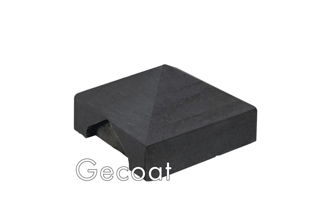 Afdekpet pyramide antraciet gecoat voor sleufpaal zonder sparing