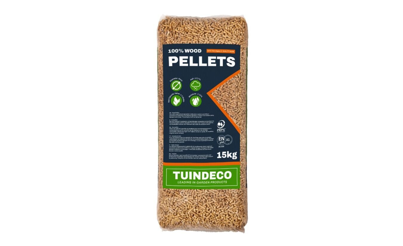 65 zakken 15kg houtpellets 6mm A1 EN plus