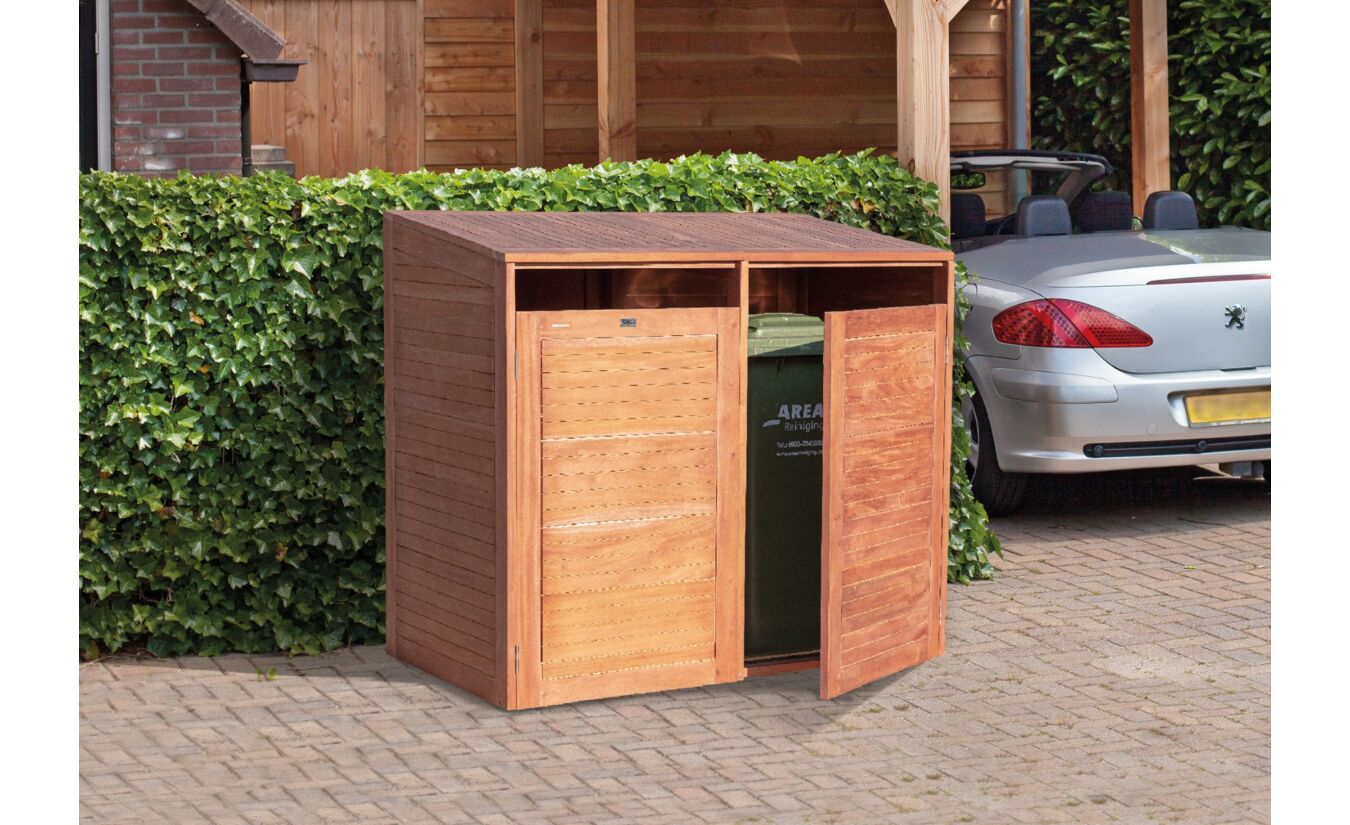 Kliko ombouw containerberging dubbel hardhout 150x75x135cm