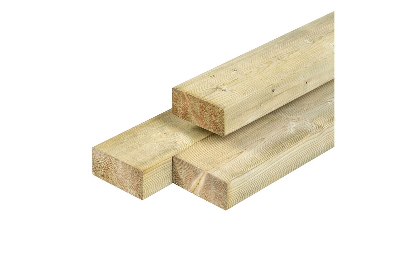 Balk Noord-Zweeds vuren timmerhout geimpregneerd 4.5x9.5x510cm