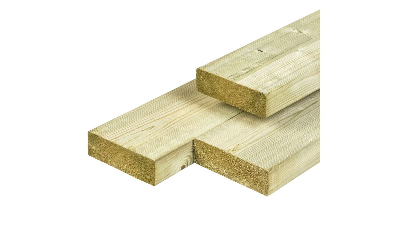 Balk Noord-Zweeds vuren timmerhout geimpregneerd 4.5x14.5x510cm