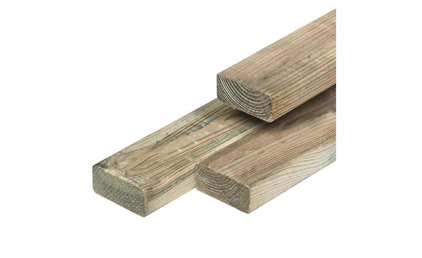 Timmerhout geimpregneerd grenen hout 4.4x9.5x400cm