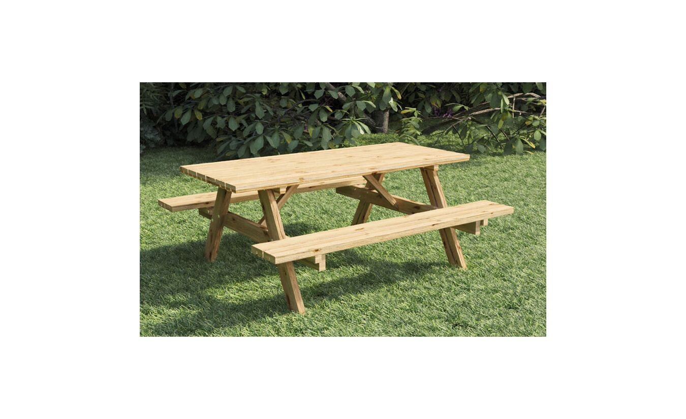 Picknicktafel geïmpregneerd hout 180x155x74cm Extra solide uitvoering