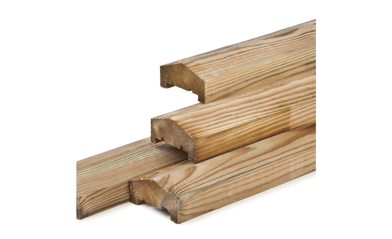  Afdeklat piramide 3-planks geimpregneerd 4.5x8.8x240cm