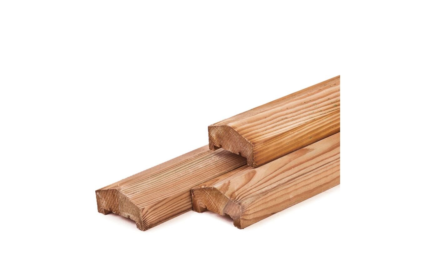  Afdeklat piramide 3-planks Red Class Wood 4.5x6.8x180cm