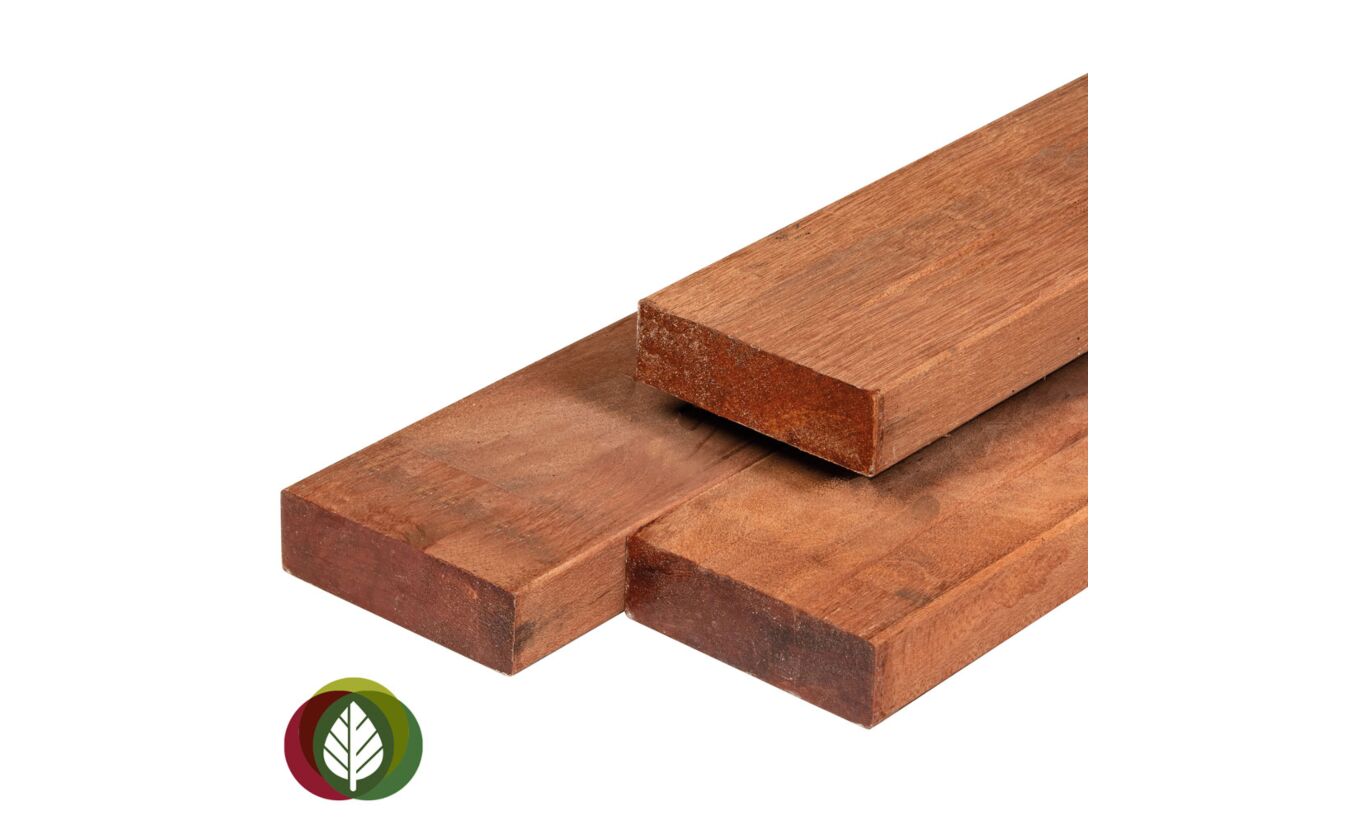 Verbindingsbalk hardhout voor sleufpalen 3.5x11.5x400cm