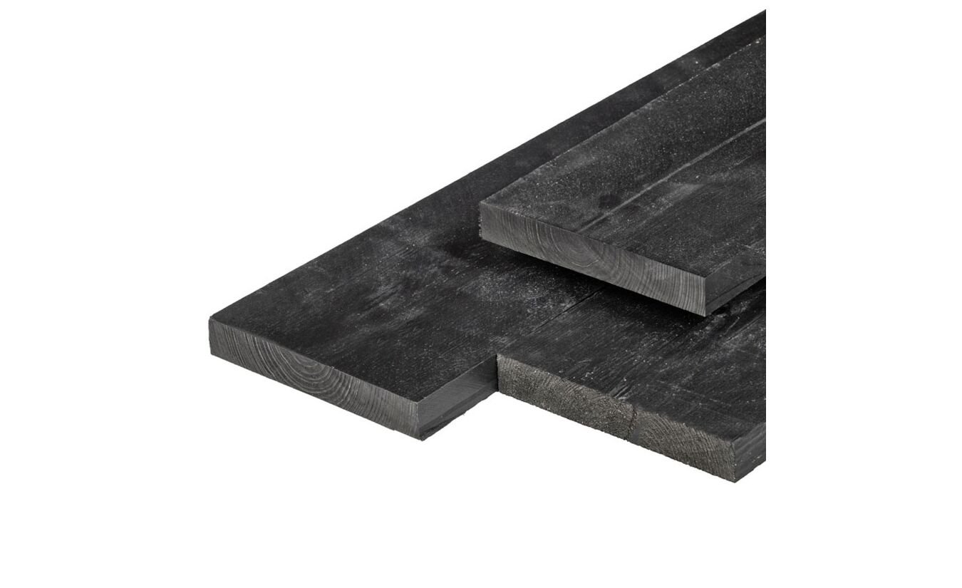 Tuinplank zwart gespoten 2x20x400cm