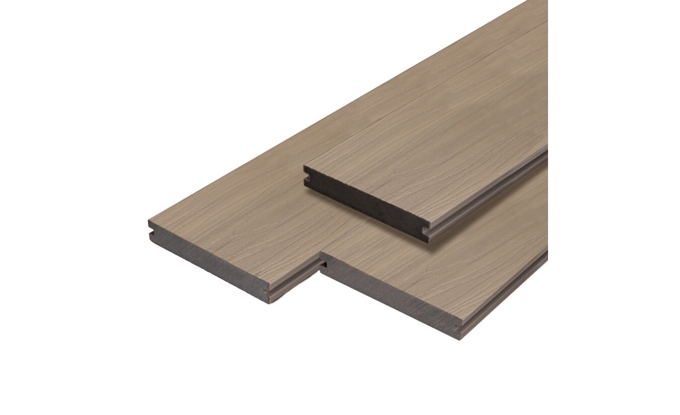 Vlonderplank Supreme massief composiet 2.0x14x400cm smoke grey
