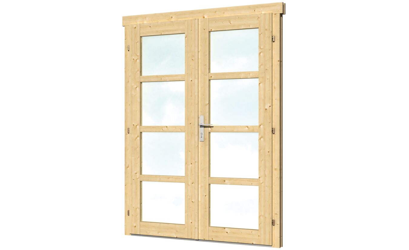 Moderne dubbele deur met ramen 142.5x190cm