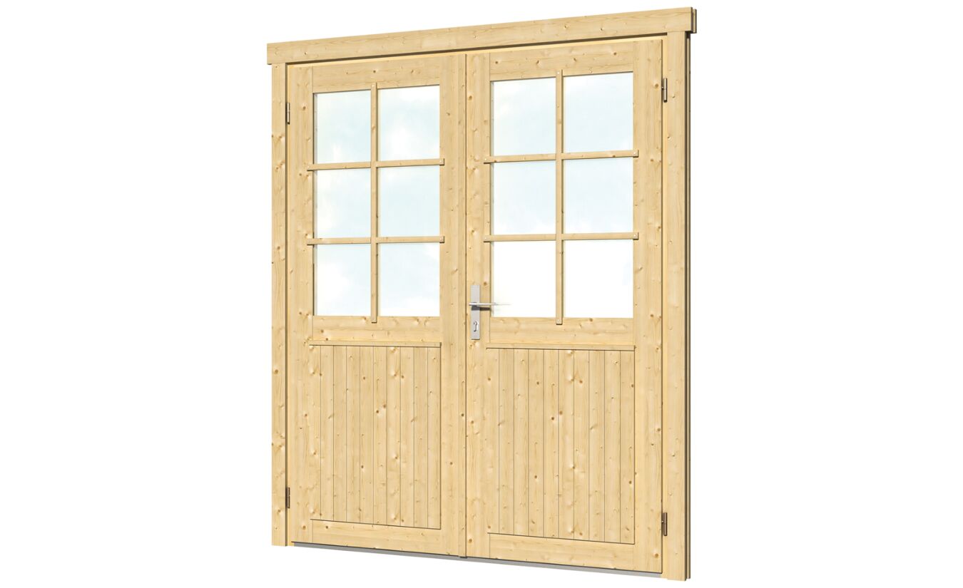 Dubbele deur met glas rechtsdraaiend 174x209cm