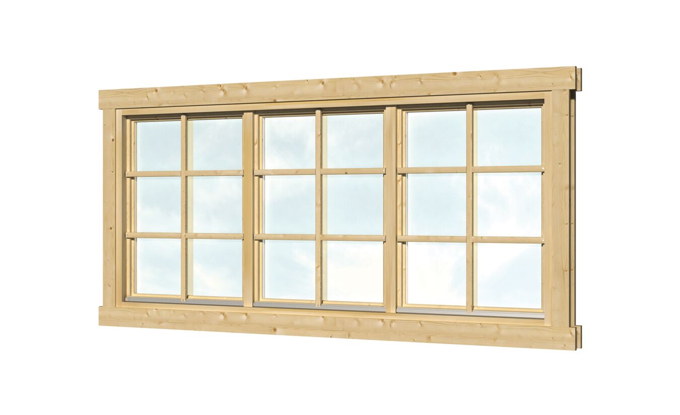 Driedelig draai kiepraam voor blokhut 212x96.6cm