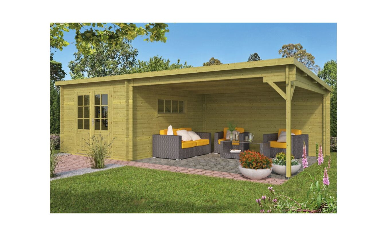 Blokhut Anton 700x400cm groen