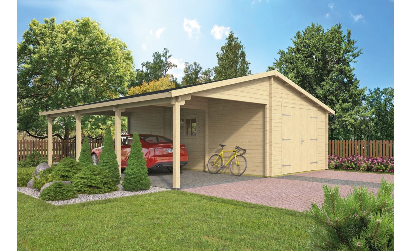 Houten garage carport Berggren Tuindeco
