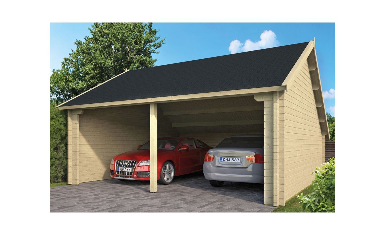 Houten kapschuur garage / carport Nysse 600x600cm Tuindeco