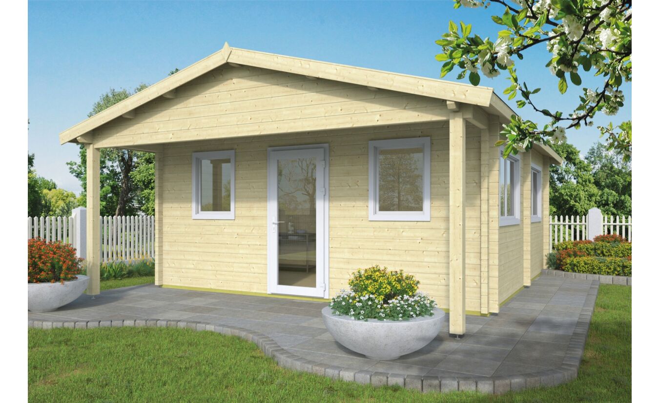 Blokhut Ennis 534x540cm + luifel 150cm