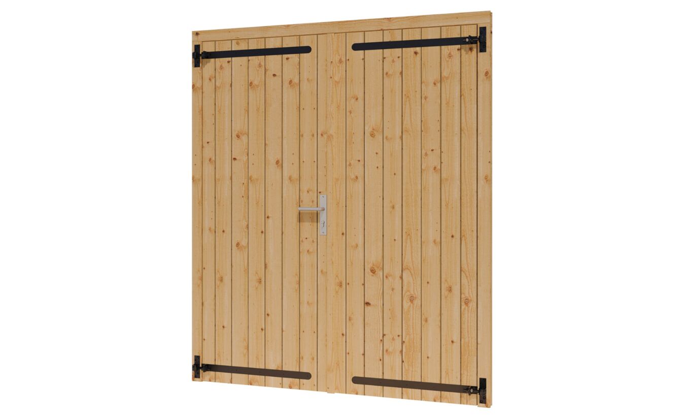Dubbele opgeklampte deuren lariks douglas B164.6xH199.6cm