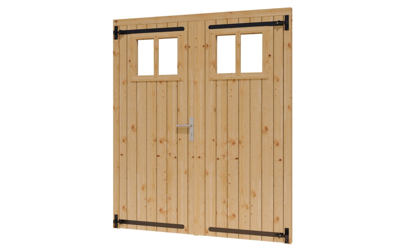 Dubbele opgeklampte deur douglas - B164.6xH199.6cm