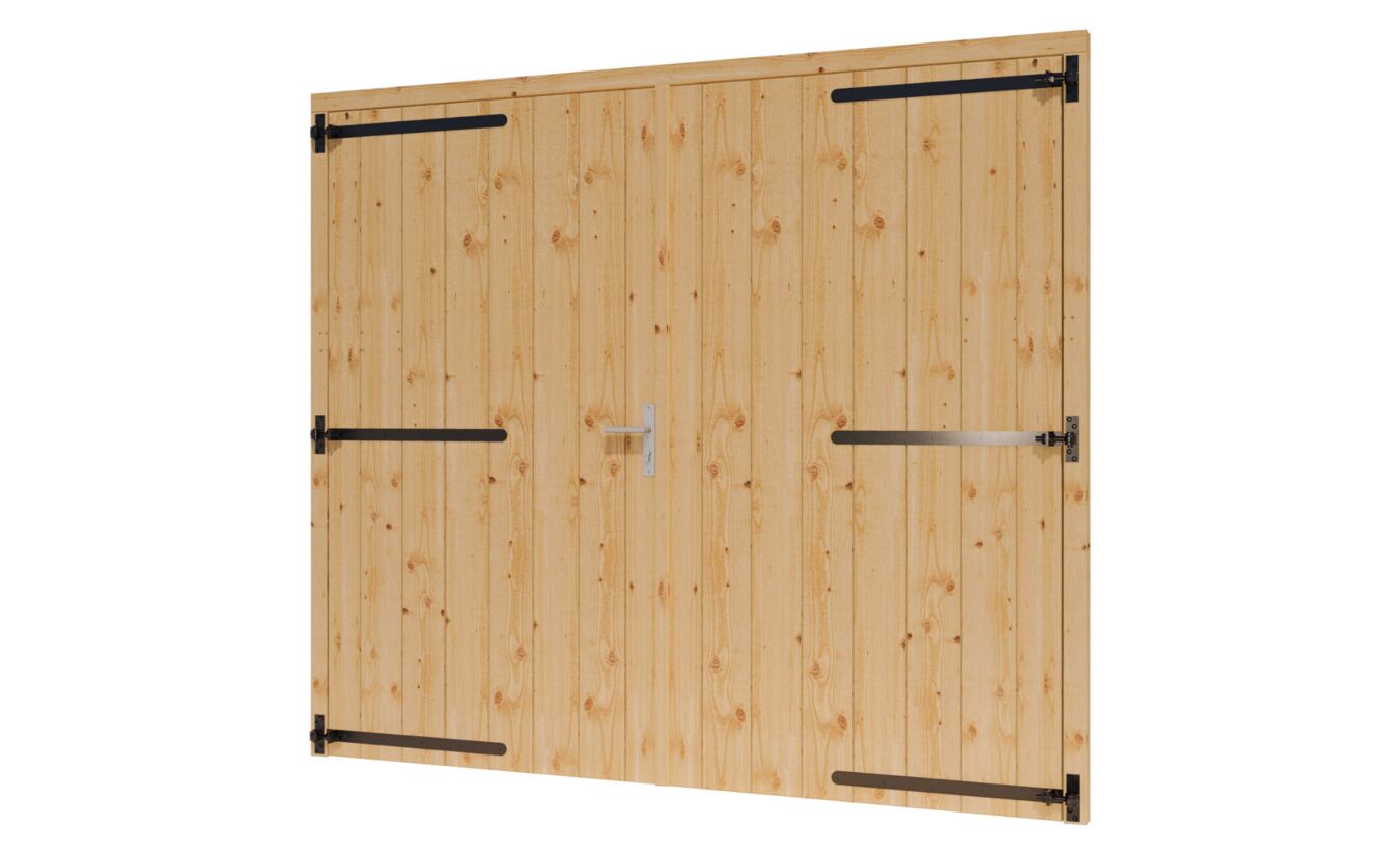 Dubbele opgeklampte deuren lariks douglas XL - B253.6xH220cm -