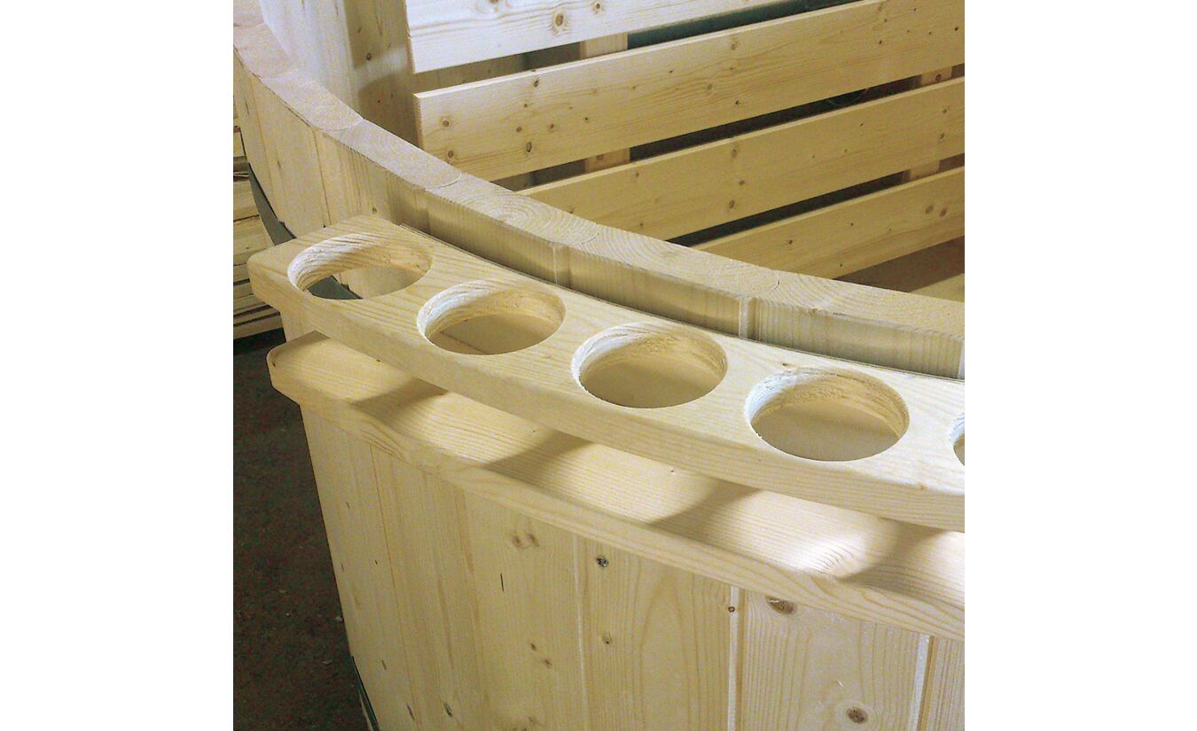 Flessenhouder voor houten tobbe hottub