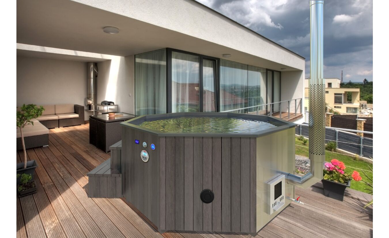 Hottub / Houten Tobbe thermowood de Luxe Octo ø260cm