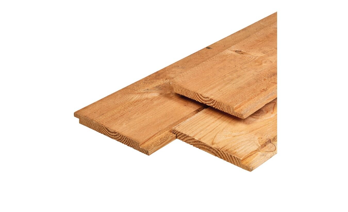 Lariks Douglas dubbel lip profiel planken 1.8x19x300cm