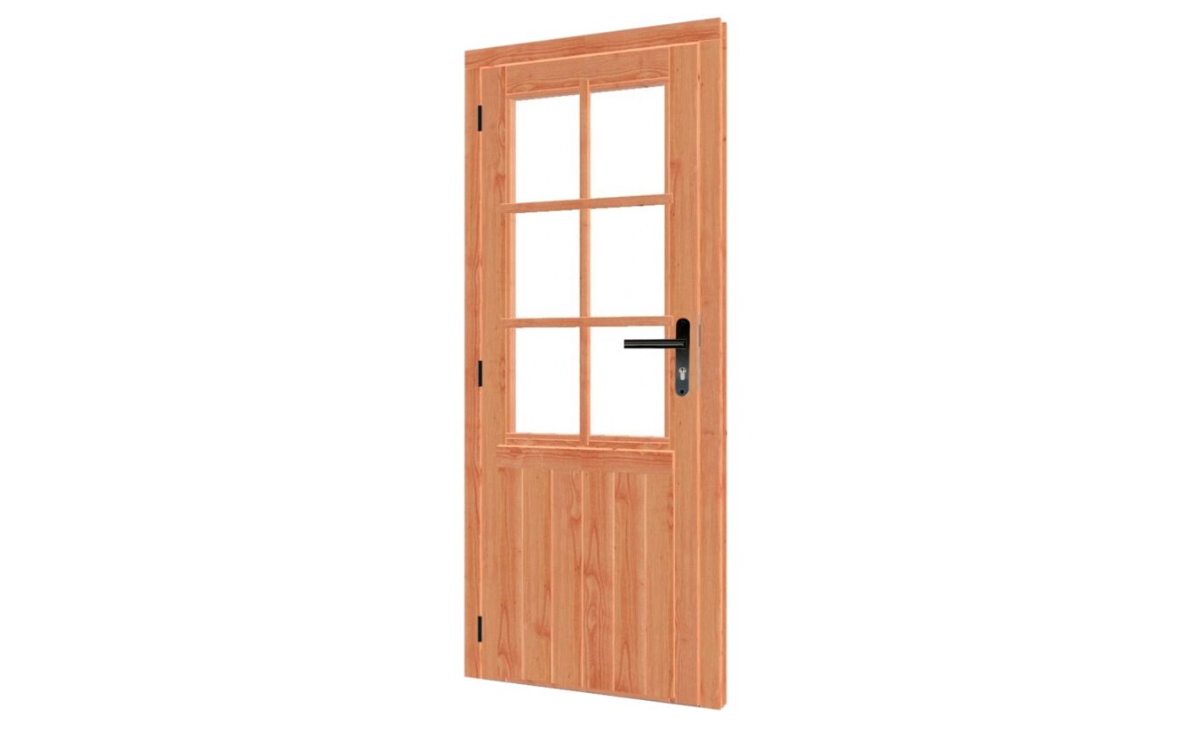 Enkele glasdeur douglas B91xH200cm linksdraaiend