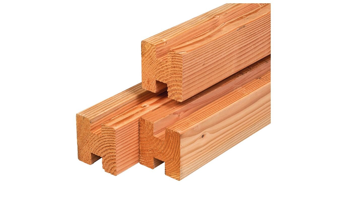 Stapelbouw schutting tussenpaal Lariks Douglas 11.5x11.5x300cm