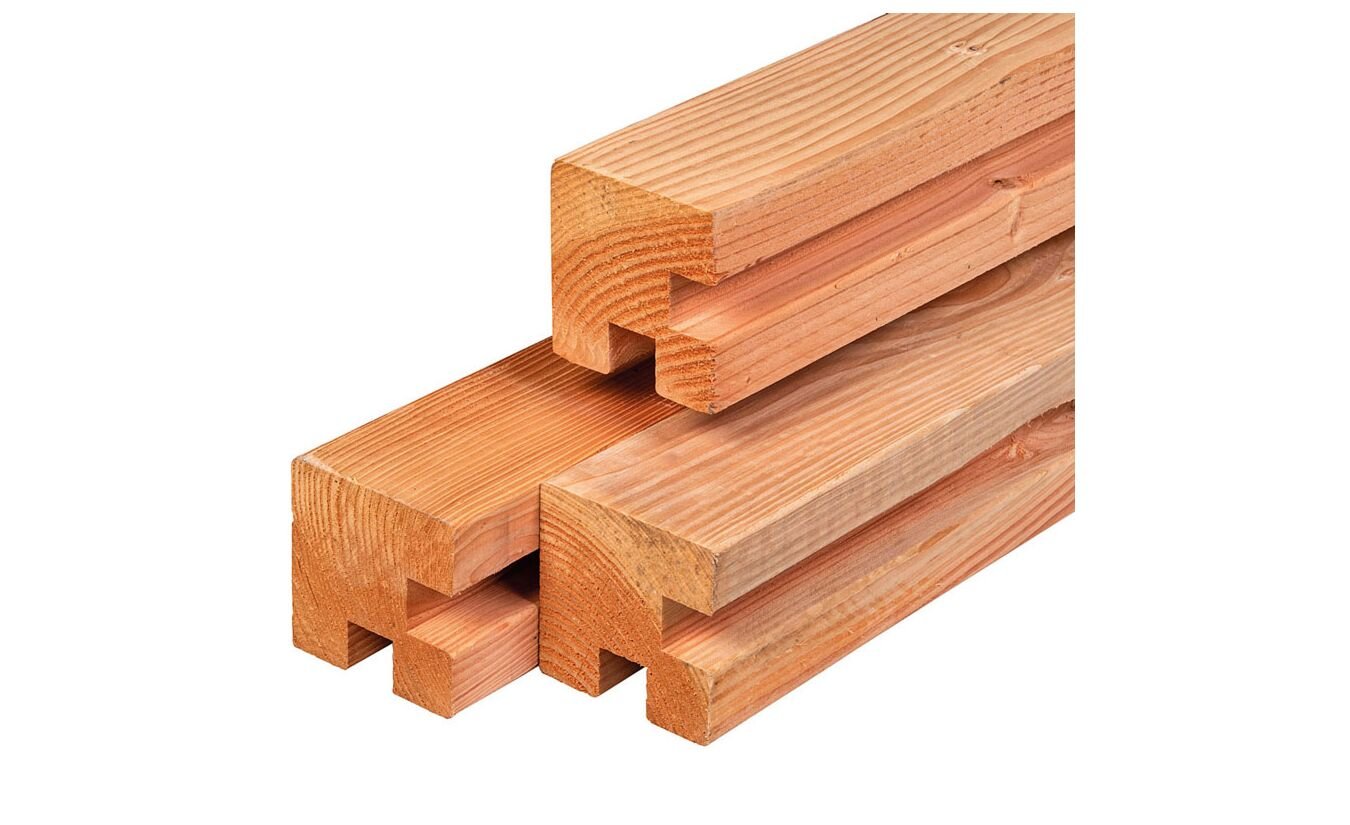 Stapelbouw schutting hoekpaal Lariks Douglas 11.5x11.5x300cm