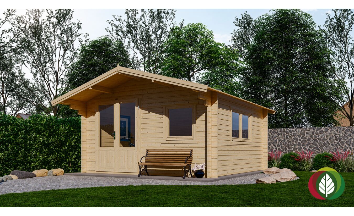 Blokhut 4x4 Interflex 440x440cm + luifel 90cm
