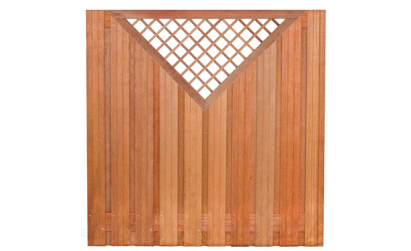 Tuinscherm hardhout Dronten superieur 21 planks 180x180cm