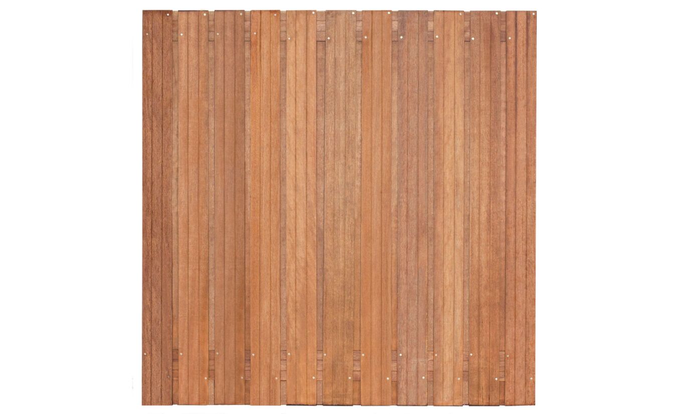 Tuinscherm hardhout Hoorn recht 23 planks 180x180cm