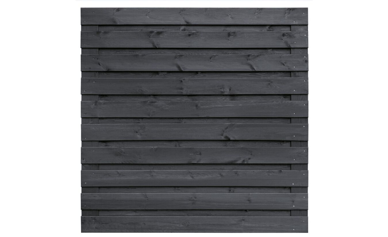 Tuinscherm Kassel zwart gespoten 21-planks 180x180cm