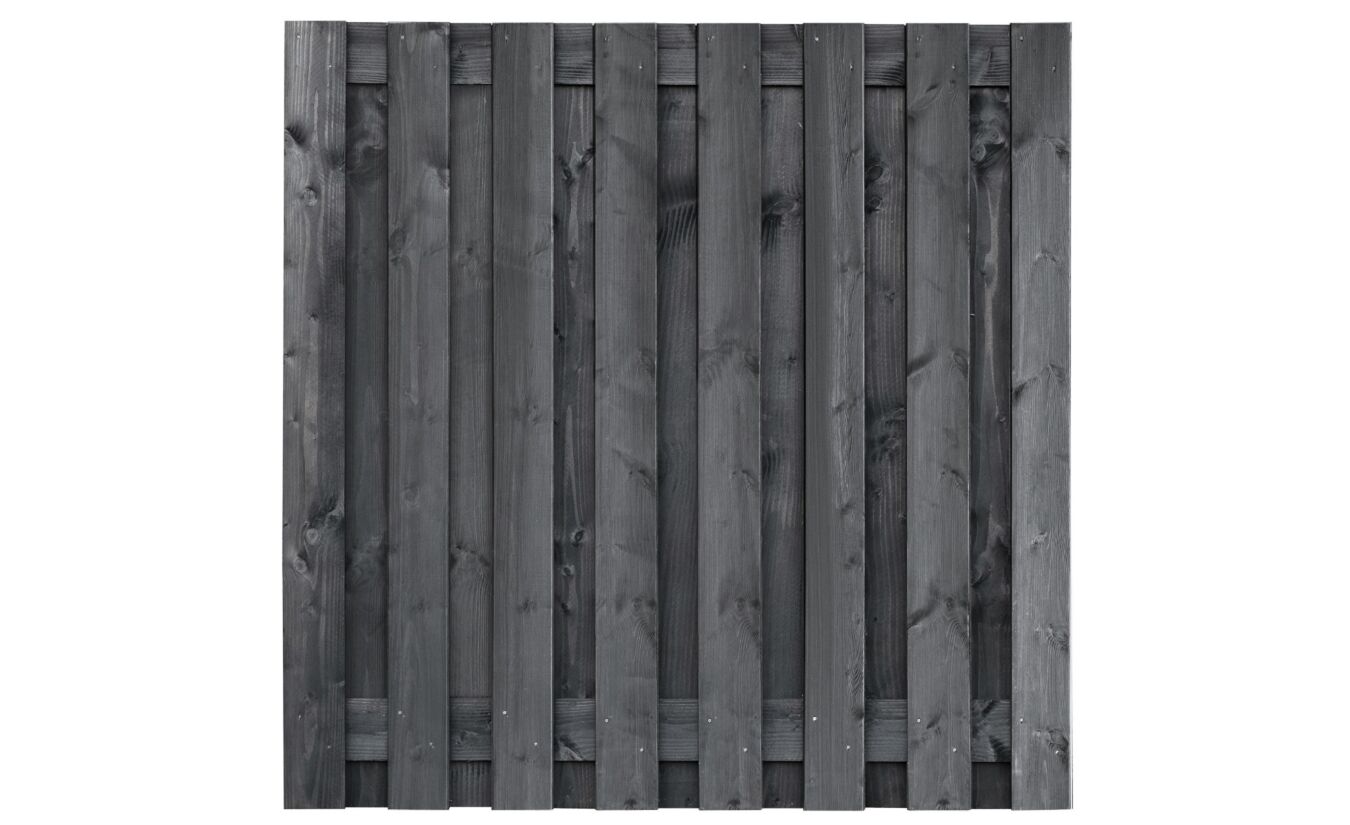 Tuinscherm Dalen zwart geimpregneerd 17-planks 180x180cm