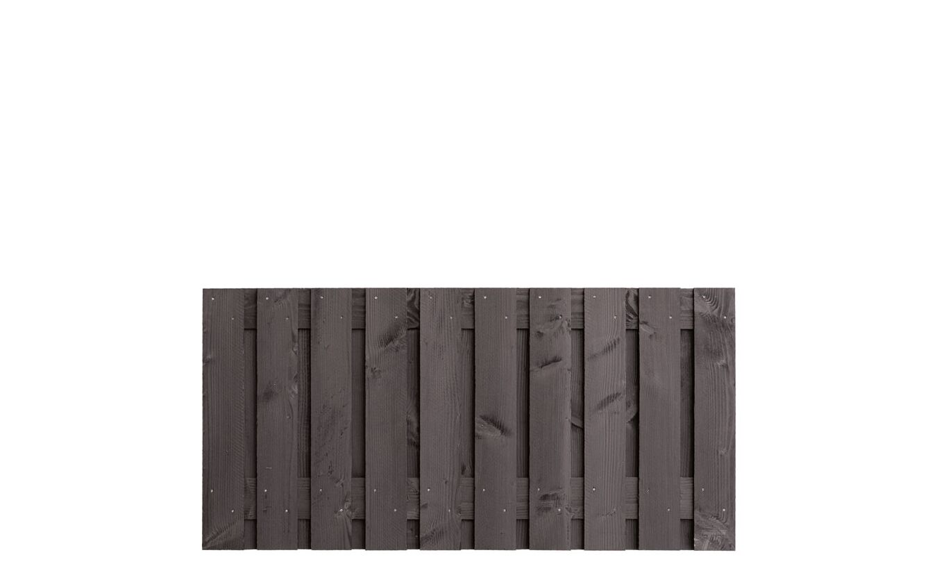 Tuinscherm Marlies zwart gedompeld 21-planks 90x180cm
