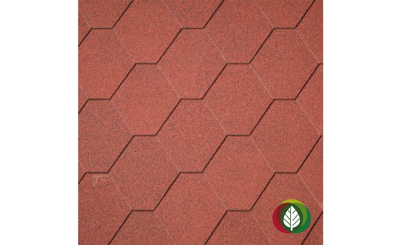 Dakshingles hexagonaal rood 