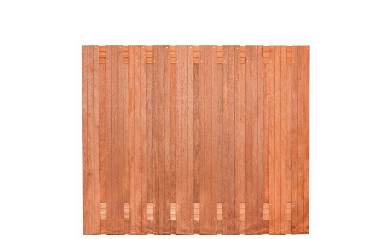 Tuinscherm hardhout Dronten recht 21 planks 150x180cm