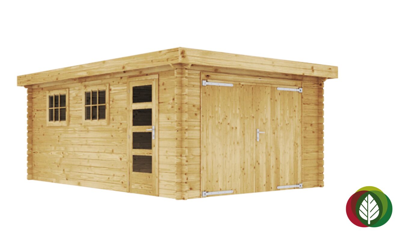 Houten garage 350 x 570 cm - Gijs 45mm