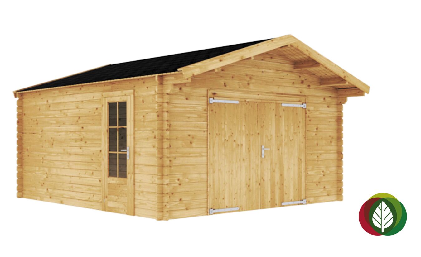 Houten garage 450 x 500 cm - Lars 45mm