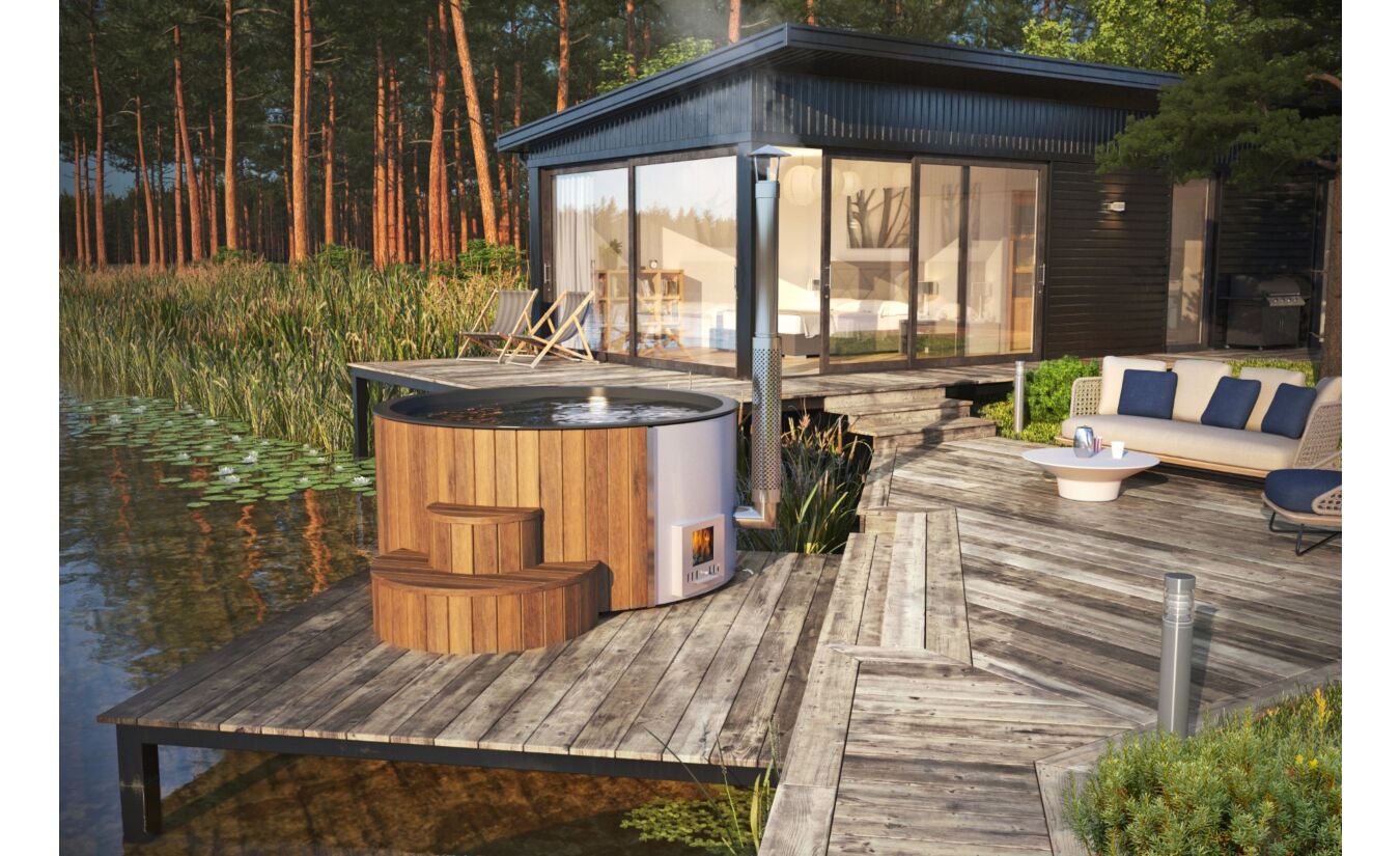 Luxe Hottub 200cm - interne kachel - Fiberglas binnenbak