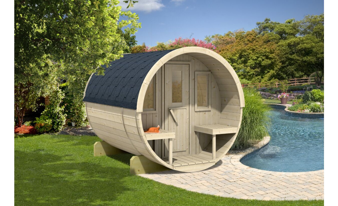 Barrelsauna 205 x 280 cm Vurenhout