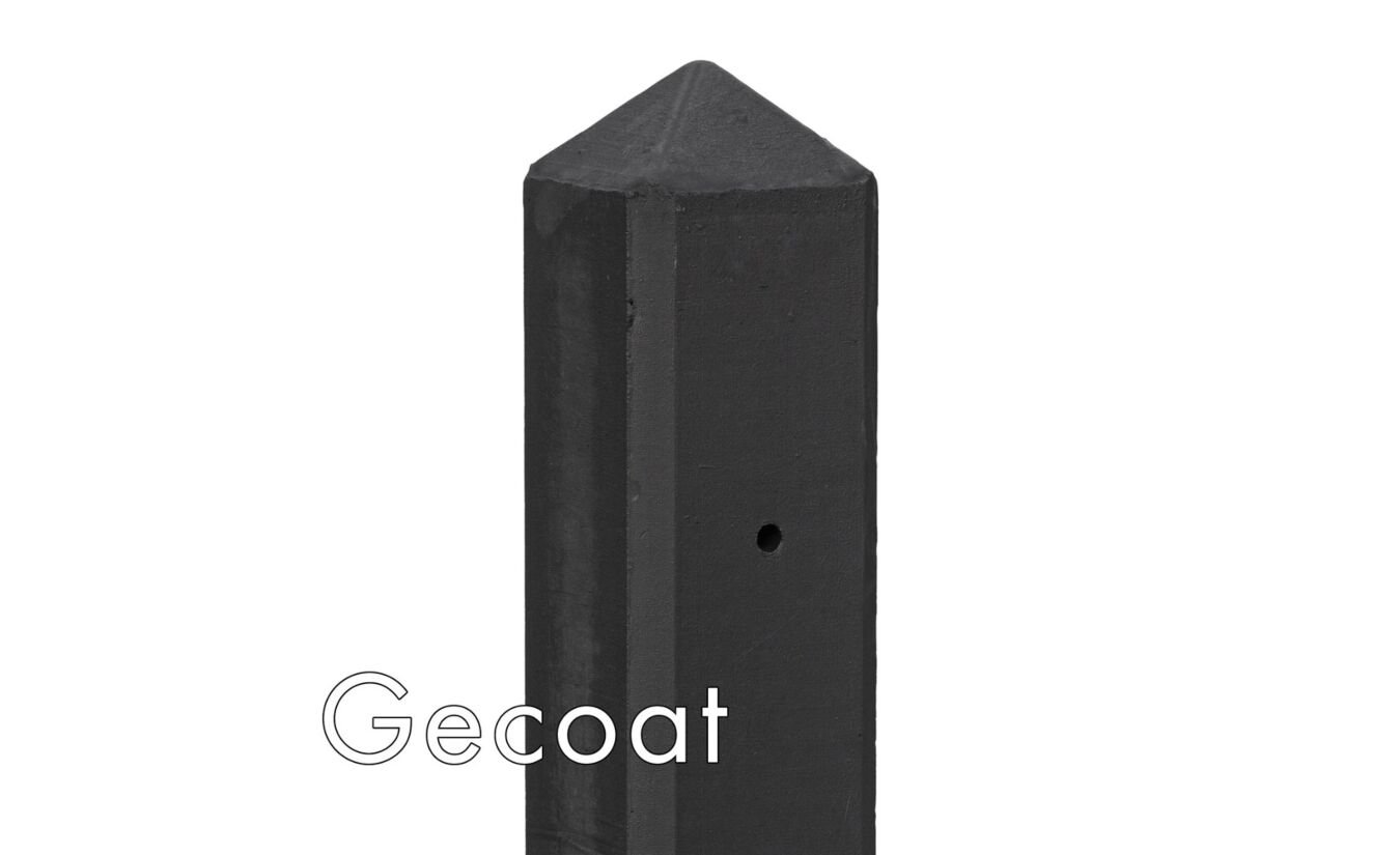 Betonpaal antraciet gecoat 10x10cm hout-beton systeem IJssel