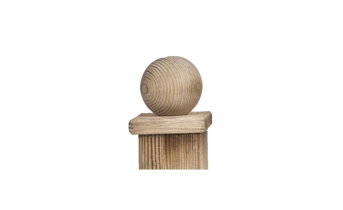 Paalornament grenen met bol 10x10cm