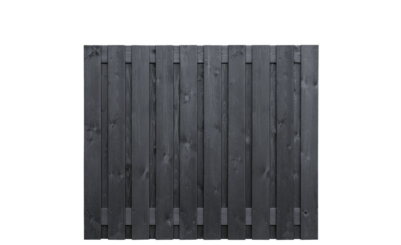 Tuinscherm Stuttgart zwart gespoten 21-planks 150x180cm