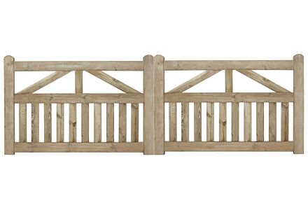 Houten inritpoort 360cm breed (2 delen 180cm breed)