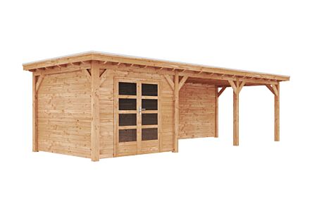 Douglas tuinhuis met overkapping 900x300cm - Sion double
